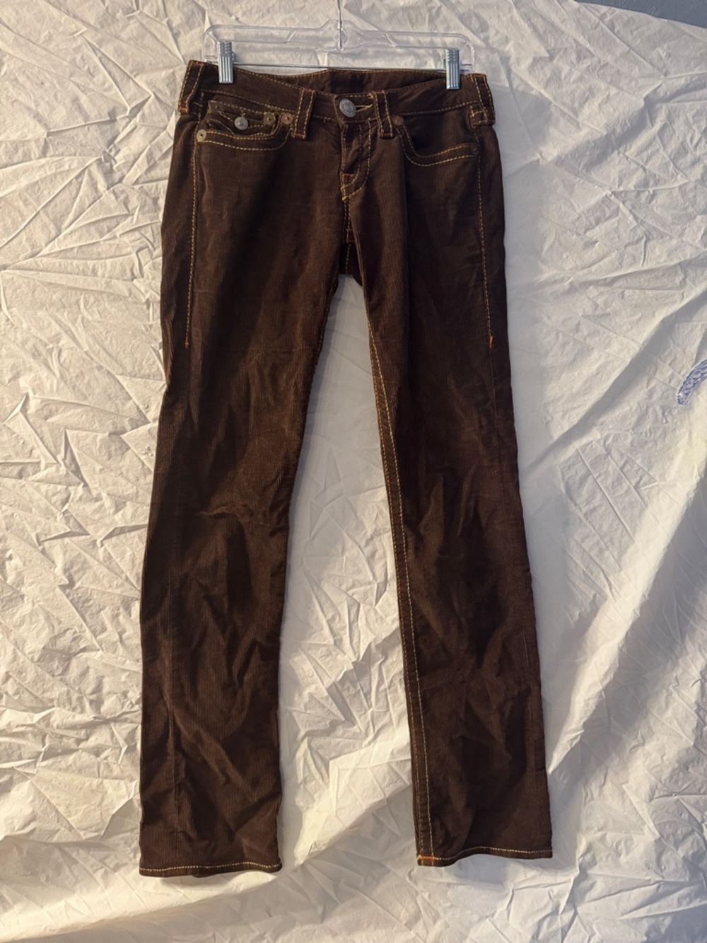 True Religion 90’s Y2K Low Rise  Brown Corduroy Jeans - Size 27